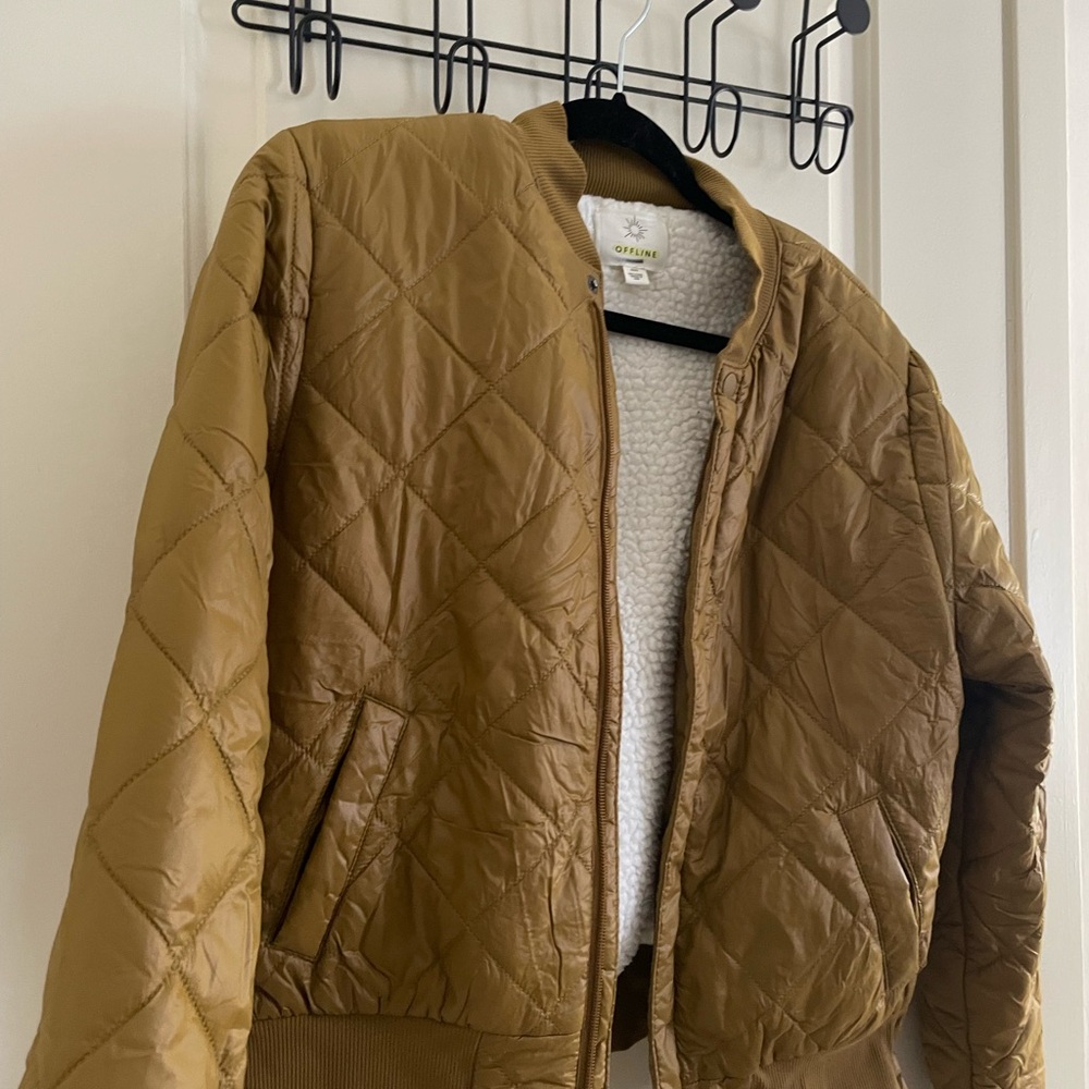 Aerie light brown bomber jacket - Picture 3 of 11